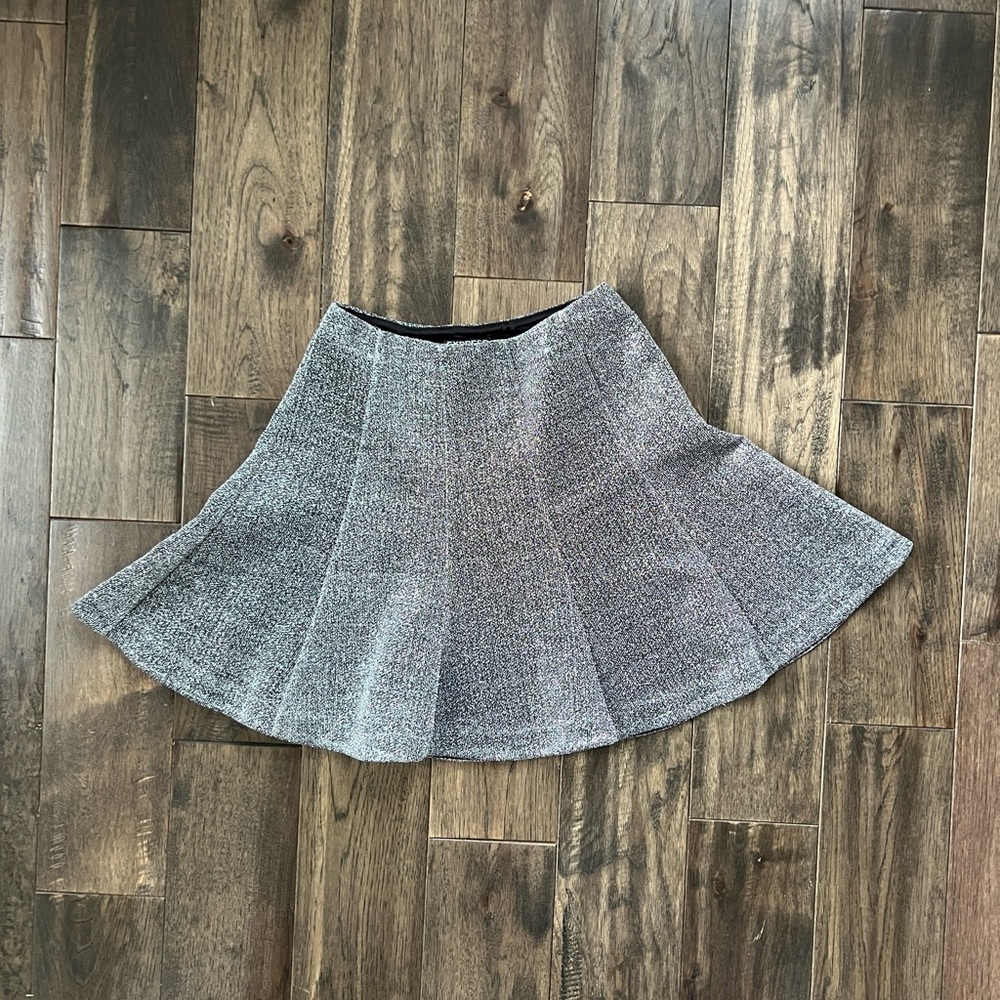 Express High-Waisted Mini Metallic Silver Skirt - 0